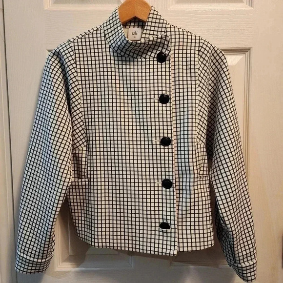CAbi women's Windowpane Jacket Black and White XSmall Checkered - Picture 3 of 16